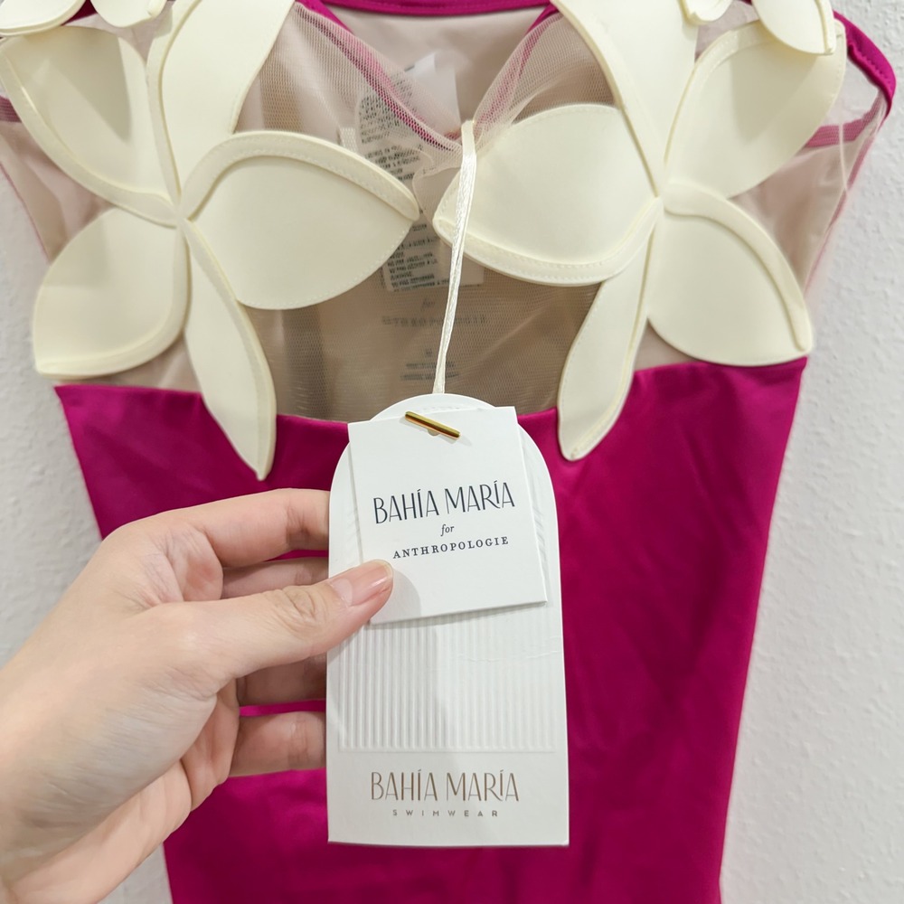 NWT Anthropologie Bahia Maria Plumeria Pink Mini Dress Avant Garde Maximalist M - Picture 6 of 7